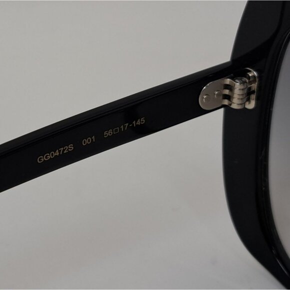 Gucci Nero Sunglasses Oversized Square Frame Black Gray GG0472SA 001 56-17-145 - Picture 8 of 15